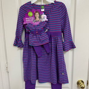 2 for $20. Dollies & Me dress and leggings set with matching doll set . (NWT)